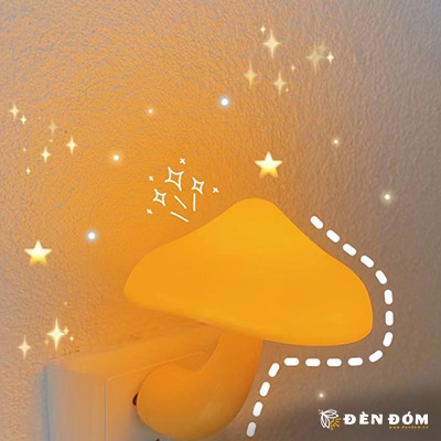 Đèn ngủ đẹp giá rẻ-Đèn Led cắm ổ điện hình cây nấm dễ thương